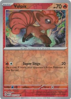 Pokemon Card - Scarlet & Violet 151 - 037/165 VULPIX (REVERSE holo-foil)