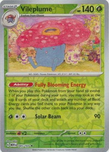 Pokemon Card - Scarlet & Violet 151 - 045/165 VILEPLUME (REVERSE holo-foil)