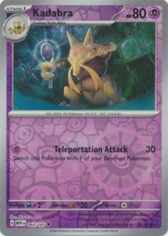 Pokemon Card - Scarlet & Violet 151 - 064/165 KADABRA (REVERSE holo-foil)