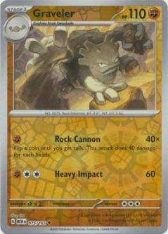Pokemon Card - Scarlet & Violet 151 - 075/165 GRAVELER (REVERSE holo-foil)