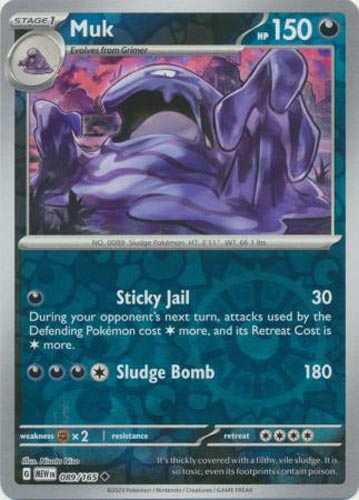 holographic muk pokemon card Pokemon - Scarlet & Violet - 151 - Muk - 089/165 main image 1
