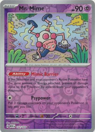 Pokemon Card - Scarlet & Violet 151 - 122/165 MR. MIME (REVERSE holo-foil)