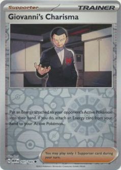 Pokemon Card - Scarlet & Violet 151 - 161/165 GIOVANNI'S CHARISMA (REVERSE holo-foil)