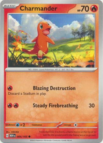 Pokemon Card - Scarlet & Violet 151 - 004/165 CHARMANDER (common)
