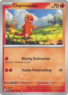 Pokemon Card - Scarlet & Violet 151 - 004/165 CHARMANDER (common)