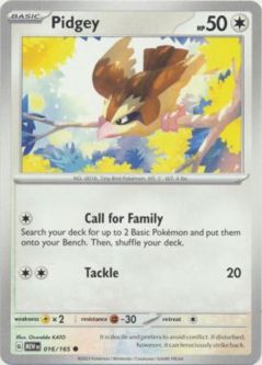 Pokemon Card - Scarlet & Violet 151 - 016/165 PIDGEY (common)