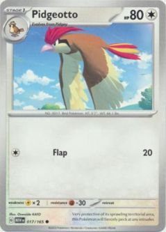 Pokemon Card - Scarlet & Violet 151 - 017/165 PIDGEOTTO (common)