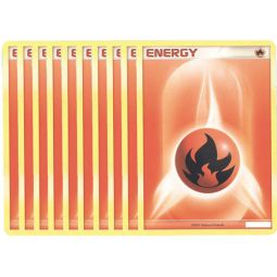 Pokemon Cards - LOT OF 10 FIRE ENERGY Cards (red)