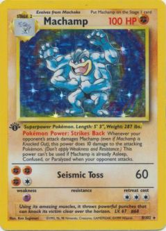 Pokemon Card - Base 8/102 - MACHAMP (holo-foil) **1st Edition**