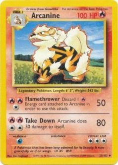 Pokemon Card - Base 23/102 - ARCANINE (uncommon)