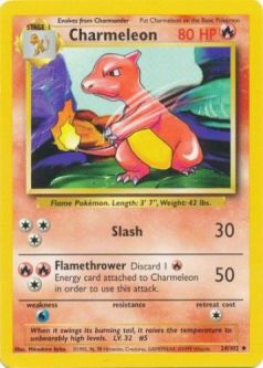 Pokemon Card - Base 24/102 - CHARMELEON (uncommon)