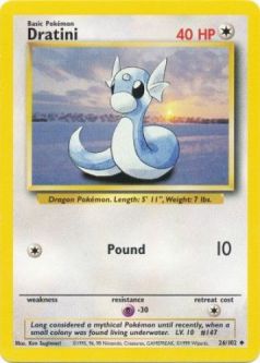 Pokemon Card - Base 26/102 - DRATINI (uncommon)