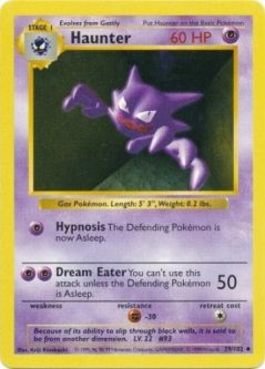 Pokemon Card - Base 29/102 - HAUNTER (uncommon) **Shadowless**
