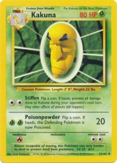Pokemon Card - Base 33/102 - KAKUNA (uncommon)