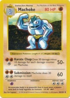 Pokemon Card - Base 34/102 - MACHOKE (uncommon) **Shadowless**