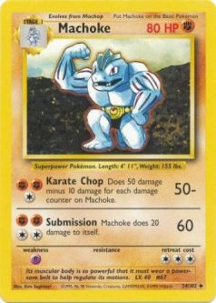 Pokemon Card - Base 34/102 - MACHOKE (uncommon)