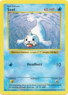 Pokemon Card - Base 41/102 - SEEL (uncommon) *Shadowless*