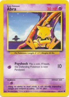 Pokemon Card - Base 43/102 - ABRA (common)