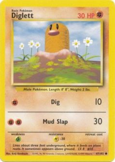 Pokemon Card - Base 47/102 - DIGLETT (common)