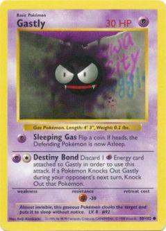 Pokemon Card - Base 50/102 - GASTLY (common) *Shadowless*