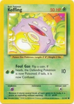 Pokemon Card - Base 51/102 - KOFFING (common)