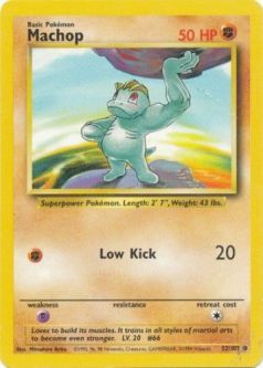Pokemon Card - Base 52/102 - MACHOP (common)