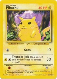 Pokemon Card - Base 58/102 - PIKACHU (common)