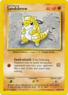 Pokemon Card - Base 62/102 - SANDSHREW (common)