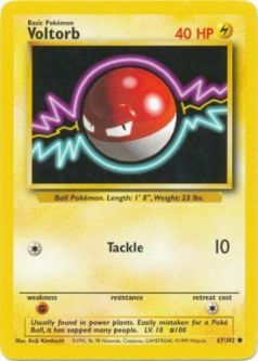 Pokemon Card - Base 67/102 - VOLTORB (common)