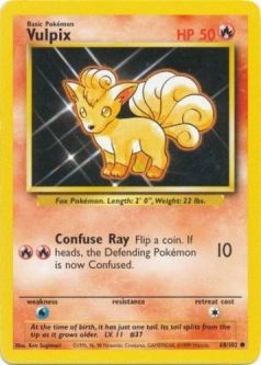 Pokemon Card - Base 68/102 - VULPIX (common)