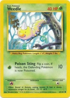 Pokemon Card - Base 69/102 - WEEDLE (common)