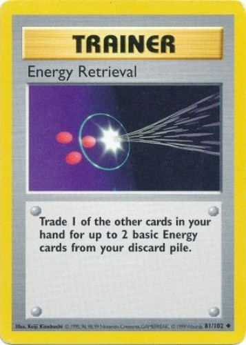 Pokemon Base Set Uncommon Energy Retrieval #81 [Shadowless]