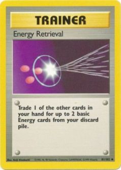 Pokemon Card - Base 81/102 - ENERGY RETRIEVAL (uncommon)