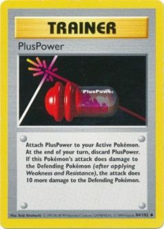 Pokemon Card - Base 84/102 - PLUSPOWER (uncommon) [Shadowless] *Played*