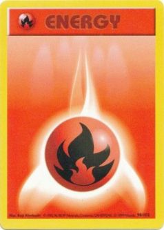 Pokemon Card - Base 98/102 - FIRE ENERGY (common) **Shadowless**