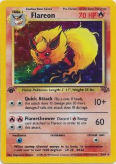 Pokemon Card - Jungle 3/64 - FLAREON (holo-foil) *1st Edition*
