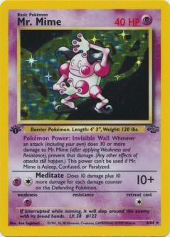 Pokemon Card - Jungle 6/64 - MR. MIME (holo-foil) **1st Edition**