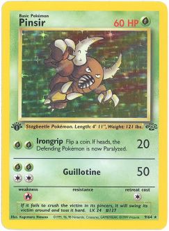 Pokemon Card - Jungle 9/64 - PINSIR (holo-foil) **1st Edition**