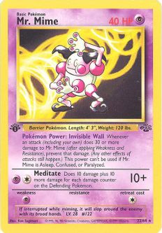 Pokemon Card - Jungle 22/64 - MR. MIME (rare) **1st Edition**