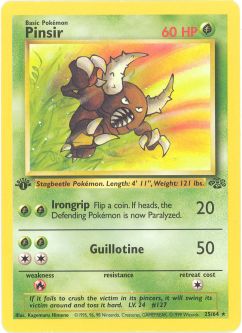 Pokemon Card - Jungle 25/64 - PINSIR (rare) **1st Edition**