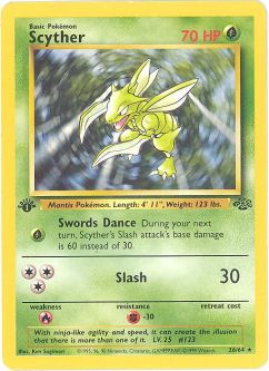 Pokemon Card - Jungle 26/64 - SCYTHER (rare) **1st Edition**