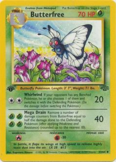 Pokemon Card - Jungle 33/64 - BUTTERFREE (uncommon) **1st Edition**