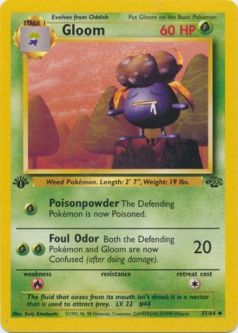 Pokemon Card - Jungle 37/64 - GLOOM (uncommon) *1st Edition*