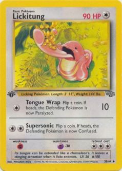 Pokemon Card - Jungle 38/64 - LICKITUNG (uncommon) **1st Edition**