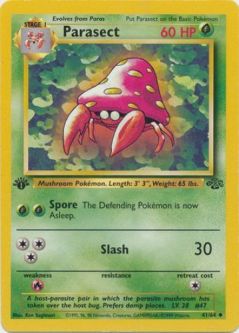 Pokemon Card - Jungle 41/64 - PARASECT (uncommon) **1st Edition**