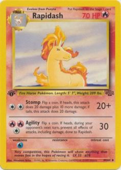 Pokemon Card - Jungle 44/64 - RAPIDASH (uncommon) **1st Edition**