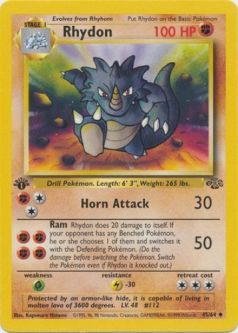 Pokemon Card - Jungle 45/64 - RHYDON (uncommon) **1st Edition**