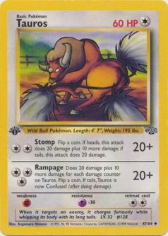 Pokemon Card - Jungle 47/64 - TAUROS (uncommon) **1st Edition**