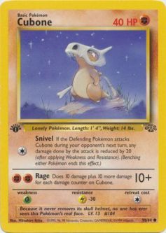 Pokemon Card - Jungle 50/64 - CUBONE (common) **1st Edition**