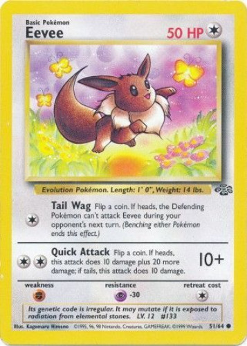 Pokemon Card - Jungle 51/64 - EEVEE (common):  - Toys, Plush,  Trading Cards, Action Figures & Games online retail store shop sale